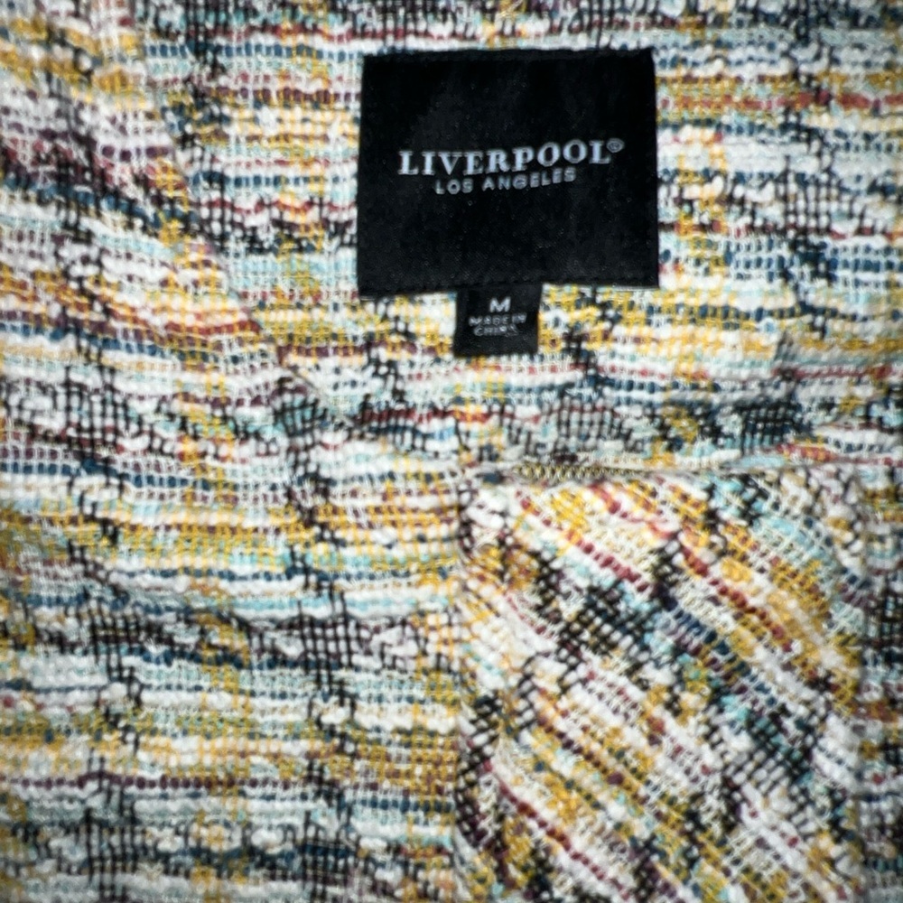 Liverpool los Angeles Collarless Zip Up Jacket Mustard Multi Plaid - Picture 13 of 15
